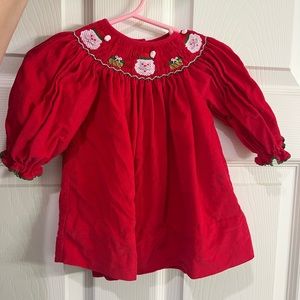 smocked Christmas dress - like new!